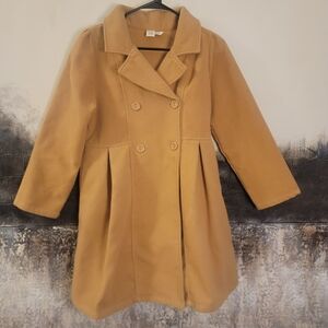 Chic Kids Tan Double-Breasted Pea Coat